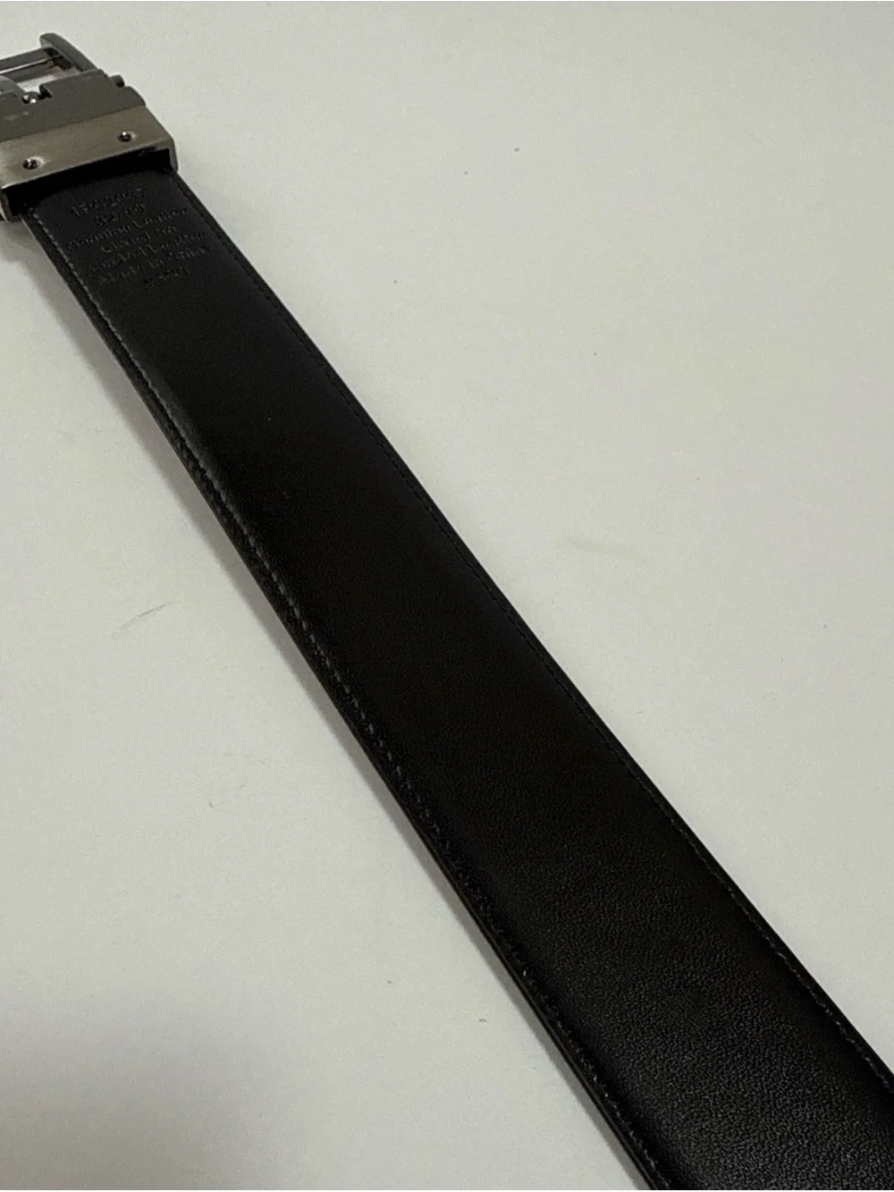Men's Perry Ellis Leather reversible Belt 32 Brushed Metal Buckle black/brown